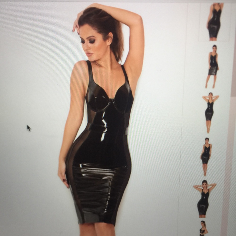 House of cb patent leather/glossy dress